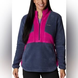 Columbia Women's Tested Tough Colorblock Half Zip in Navy and Pink